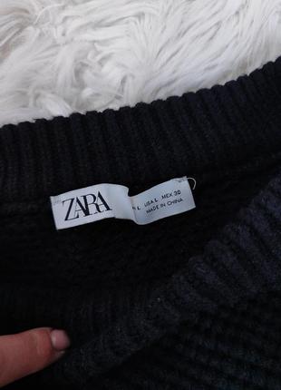 Женский черный укороченный джемпер с воланом zara украшен жемчугом размер l10 фото