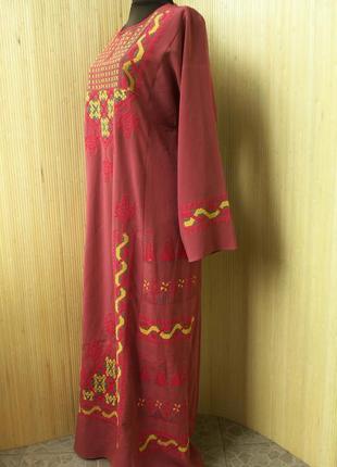 Довге плаття сорочка вишиванка етно стиль / оверсайз / абая / галабея