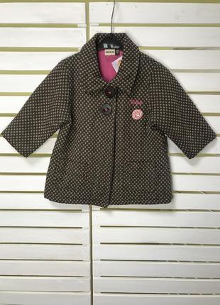 Твидовое пальто жакет на малышку 2 года