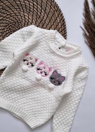Свитер на девочку котик