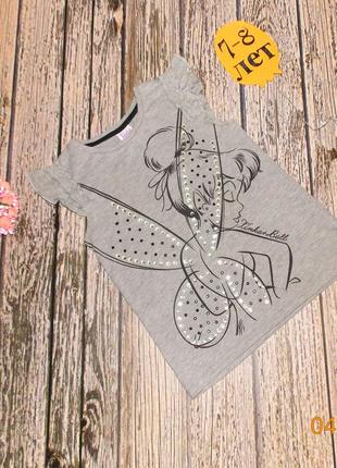 Фирменная футболка georgeдля девочки 7-8 лет, 122-128 см