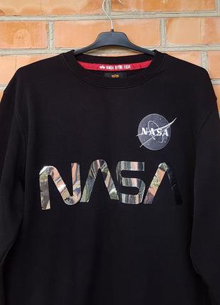 Alpha industries nasa sweatshirt кофта свитшот оригинал (l)2 фото