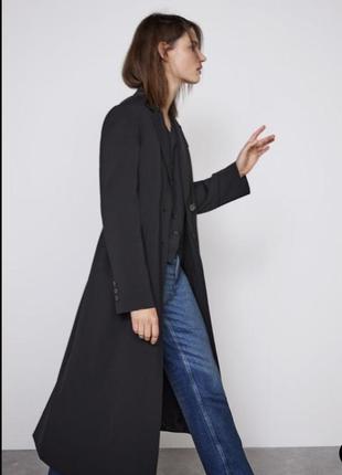 Довгий піджак жакет плащ із вишитими бісером рукавами h&m