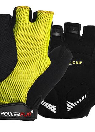 Велорукавички powerplay 5028 b чорно-жовті m