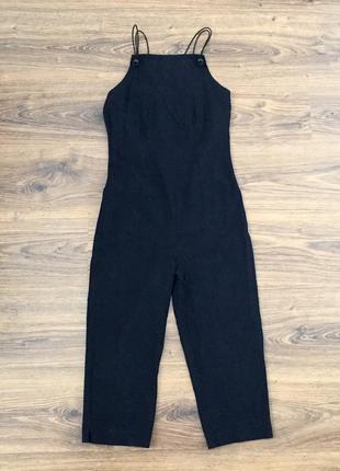 Винтажный стрейчевый комбинезон на бретельках
