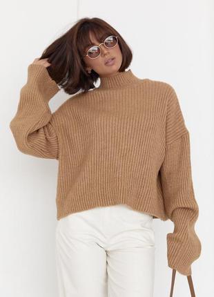 Базовый вязаный свитер светер джемпер стильный тренд зара zara объемный оверсайз oversize5 фото