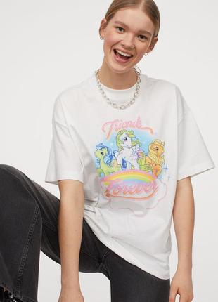 🌿хлопковая футболка h&m hasbro с принтом