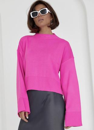 Базовый вязаный кофта укороченная свитер мирер джемпер стильный тренд зара zara объемный оверсайз oversize4 фото