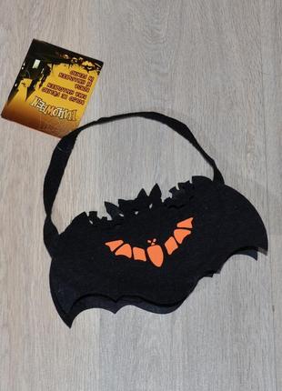 Сумочка для цукерок. кажан летюча миша сумка солодощів фетрова halloween хеллоуїн хеллоуін хелловін хеловін хєлловін карнавальний костюм george