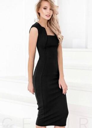 Чудова чорна сукня, святкова сукня, стримана ділова сукня1 фото
