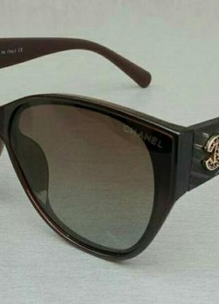 Chanel жіночі сонцезахисні окуляри коричневі поляризированые