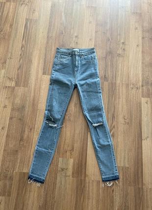 Джинсы skinny pull & bear 36 размер высокая талия