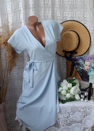 10/38/s - м фирменное нежно голубое платье халат кимоно на запах topshop оригинал4 фото