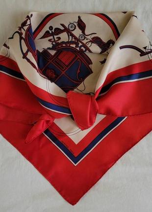 Hermès оригинал шелковый платок люкс бренд узнаваемый принт кареты2 фото