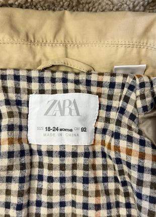 Тренч, пальто zara 1.5-2 года рост 92 бежевый, стильный2 фото