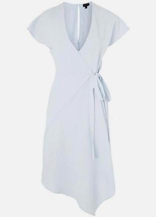 10/38/s - м фирменное нежно голубое платье халат кимоно на запах topshop оригинал3 фото