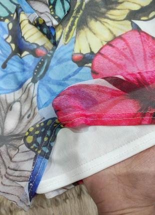 Платье с бабочками с разрезом на животе с вырезом сексуальное платье сетка прозрачный рукав мини платье с длинным рукавом с бабочками с вырезом5 фото