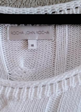 John rocha. белоснежный свитер с косами.6 фото