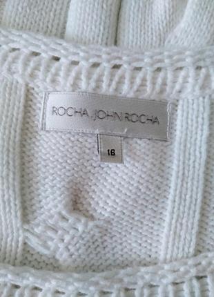 John rocha. белоснежный свитер с косами.8 фото