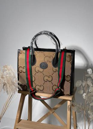 Сумка gucci tote bag interlocking g black