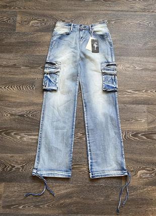 Baggy jeans, cargo, карго джинсы с карманами новые, y2k, pinterest, grange3 фото