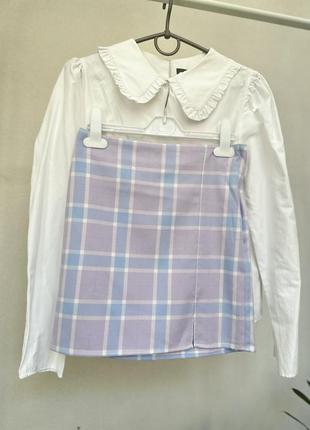 Пктуальная юбочка, юбка в клетку с разрезом george