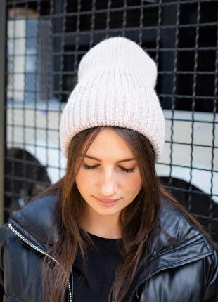 Зимова шапка without snow beige  woman