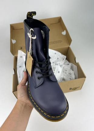 Ботинки dr. martens 1460 smooth leather 27139403 indigo (фиолетовые), оригинальные ботинки др мартенс женские2 фото