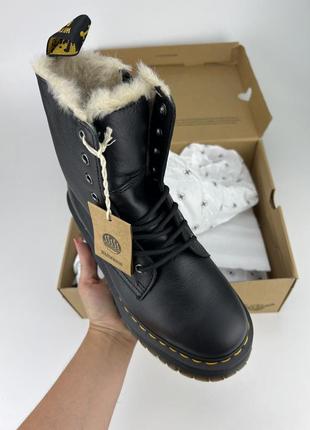 Черевики dr. martens jadon fur lined black pisa 25637001 чорні, оригінальні черевики др мартенс жіночі жадон на утеплені3 фото