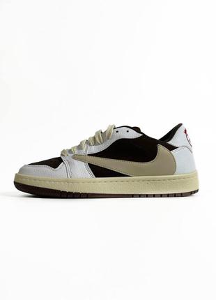 Кросівки nike air jordan 1 retro low x travis scott og "sail and ridgerock