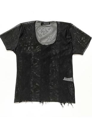 Eur 38_40 черная прозрачная блузка футболка блуза короткий рукав4 фото
