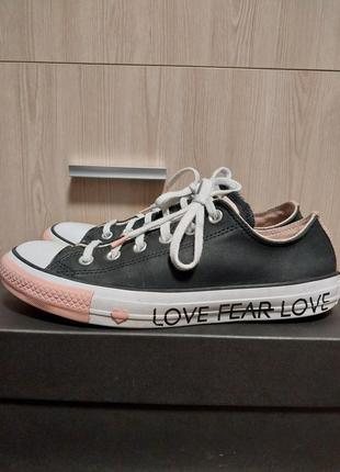 Якісні  стильні шкіряні  жіночі кеди   converse оригінал