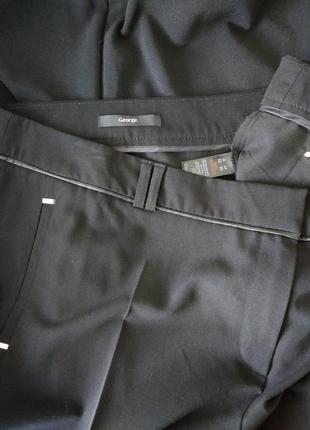 Р 22 / 56-58 стильные базовые офисные черные штаны брюки стрейчевые george5 фото