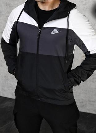 Спортивна куртка вітровка nike black edition / вітровки від найк чоловічі1 фото