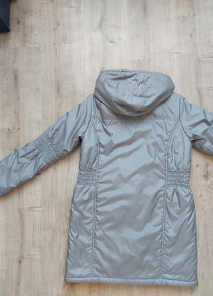 Утепленная куртка, куртка для подростка, куртка с капюшоном,серебряная куртка8 фото
