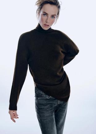 Асимметричный подовжений светр, гольф, джемпер zara, розмір м