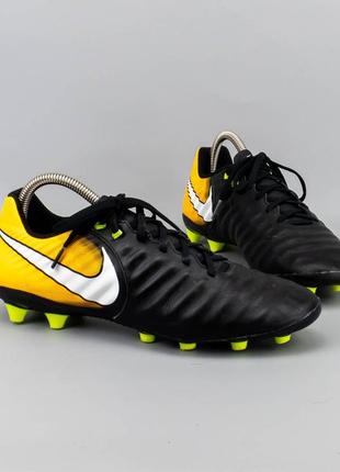 Крутые кожаные бутсы nike tiempo ligera iv ag-pro