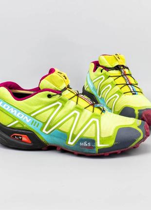 Яркие туристические кроссовки salomon speedcross 3