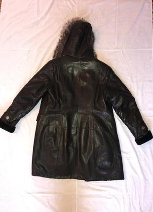 Натуральная дубленка курточка пальто на цигейке с капюшоном 3 xl2 фото