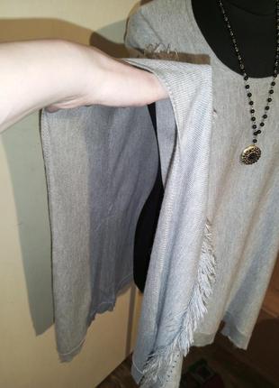 Трикотажної в'язки,ефектне пончо-накидка,бохо,великого розміру-оверсайз,garcia jeans,італія4 фото