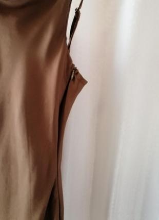 Сукня майка комбінація в білизняному стилі атласспадає по фігурі складка на грудях збоку прихований2 фото