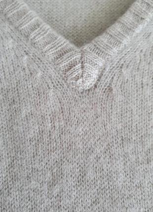 Кашемировий двухсторонний свитер - платье с v - образным вырезом8 фото