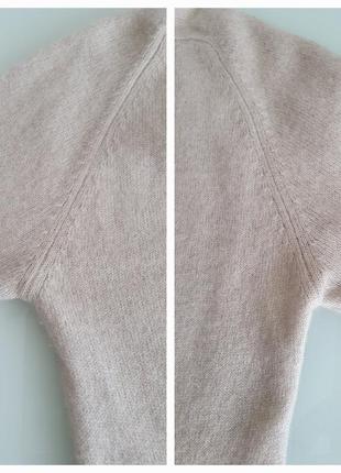 Кашемировий двухсторонний свитер - платье с v - образным вырезом5 фото