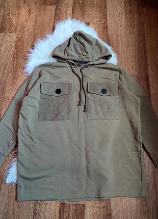 Худи толстовка котон оверсайз капюшон xs/s/m