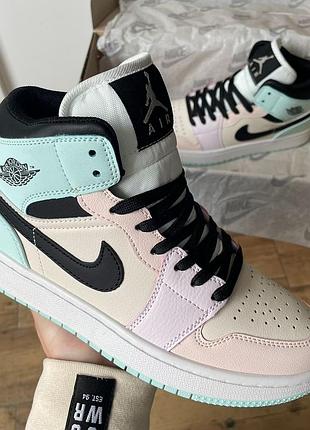 Женские кроссовки nike air jordan 1 retro multicolor mid#найк