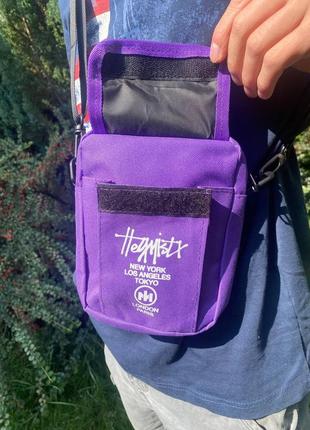 Крутий месенджер через плече stussy style фіолетовий, барсетка стусі стайл, сумка через плече купити2 фото