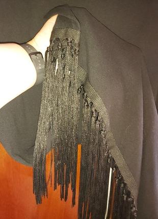 Чорна сукня zara з бахромою4 фото