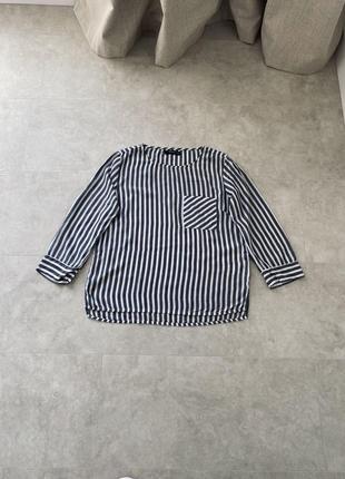 Reserved 34 размер s в наличии женская рубашка кофта легкая синяя в белую