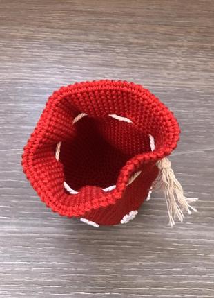 Вязаная крючком игрушка елочка с мешочком