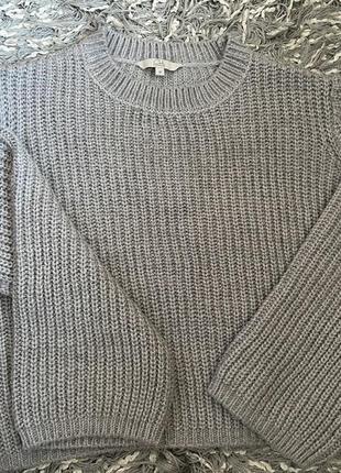 Сірий светр грубого в'язання2 фото